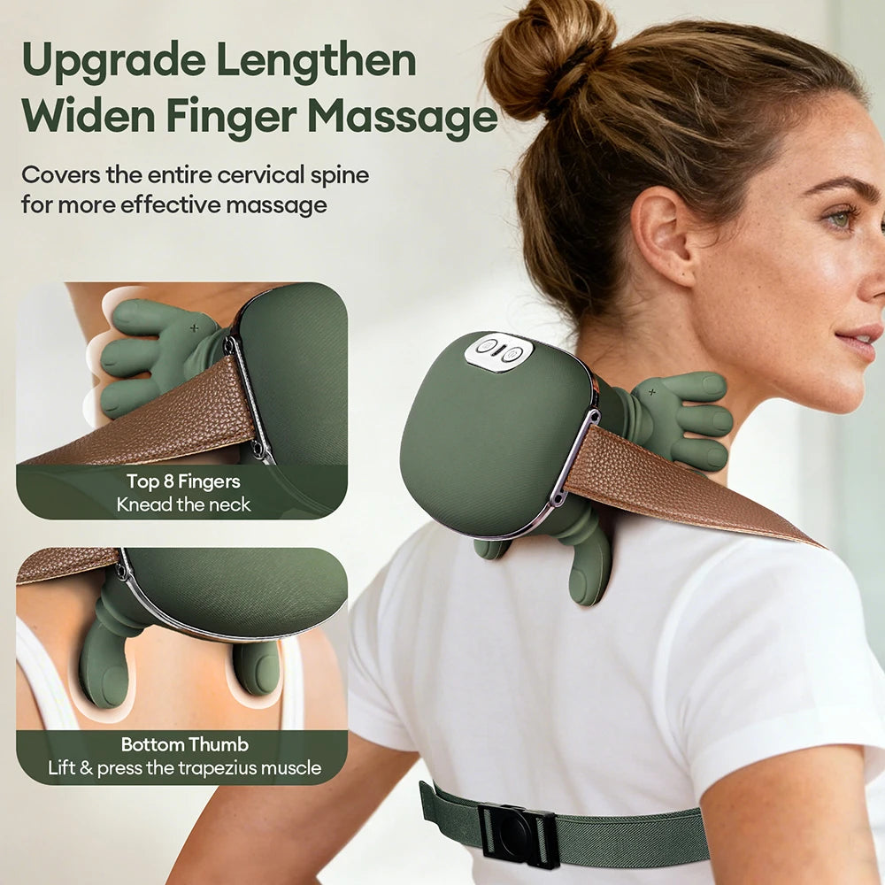 Verrelief Heated Neck & Shoulder Massager — Cordless 4D Kneading Relief