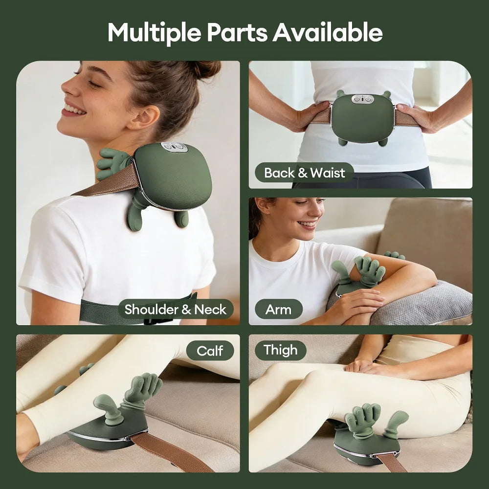 Verrelief Heated Neck & Shoulder Massager — Cordless 4D Kneading Relief